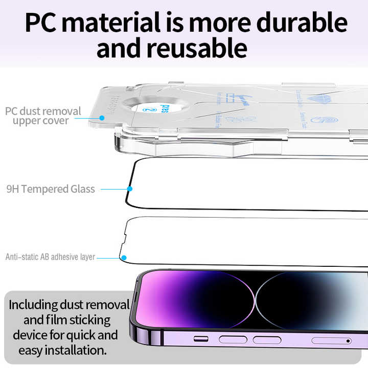 Picture of iPhone 11-17 Models Easy Install 9H Tempered Glass Screen Protector, High Quality