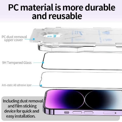 Picture of iPhone 11-17 Models Easy Install 9H Tempered Glass Screen Protector, High Quality
