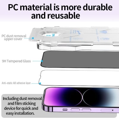 Picture of iPhone 11-17 All Models Privacy Anti-Spy Easy Install Screen Protector 9H Tempered Glass