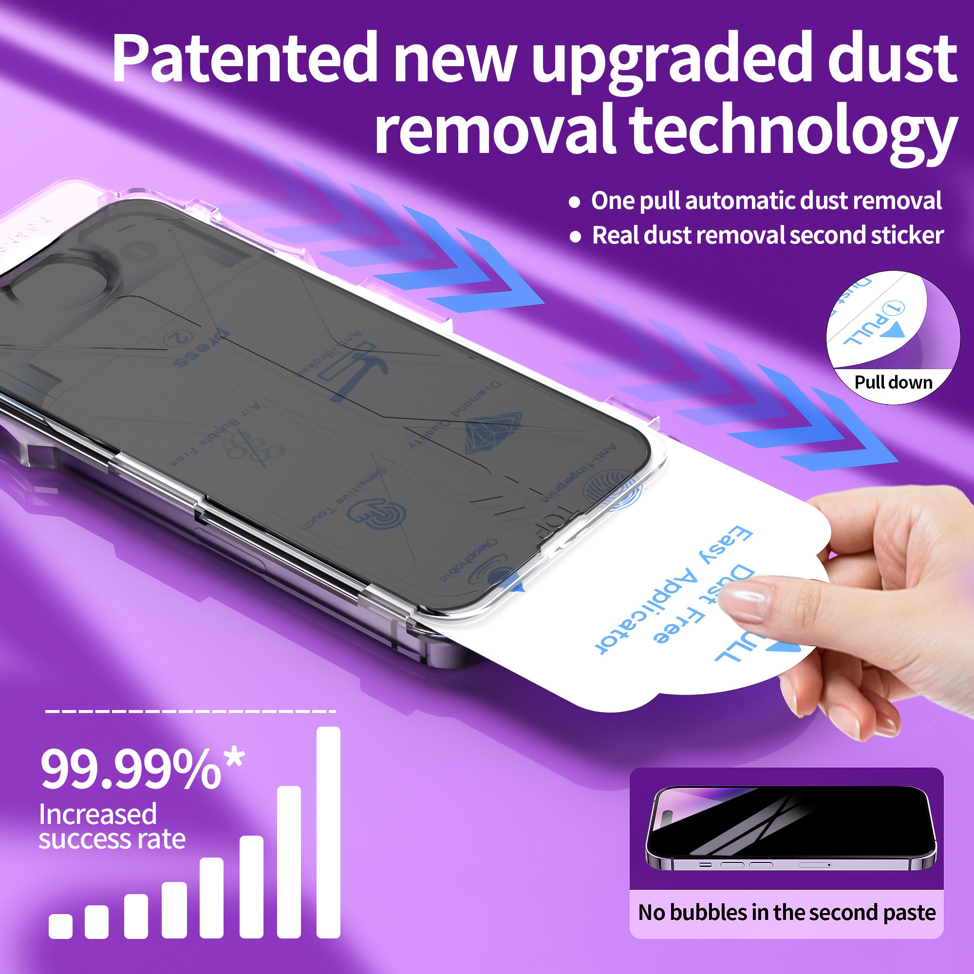 Picture of iPhone 11-17 All Models Privacy Anti-Spy Easy Install Screen Protector 9H Tempered Glass