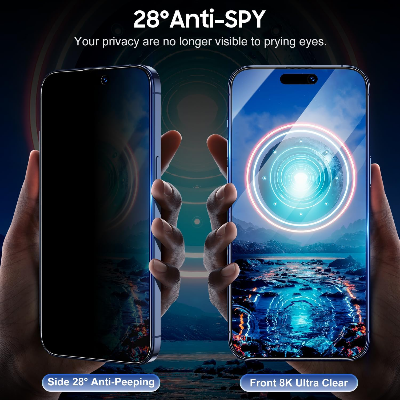 Picture of iPhone 11-17 All Models Privacy Anti-Spy Easy Install Screen Protector 9H Tempered Glass