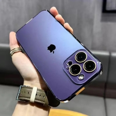 Picture of iPhone 16, 15, 14, 13, 12 Pro/Pro MAX Electroplated bezels Nano backplate Premium Quality Phone Case With Camera Lens Protector - Combine Style and Protection for Precious Device
