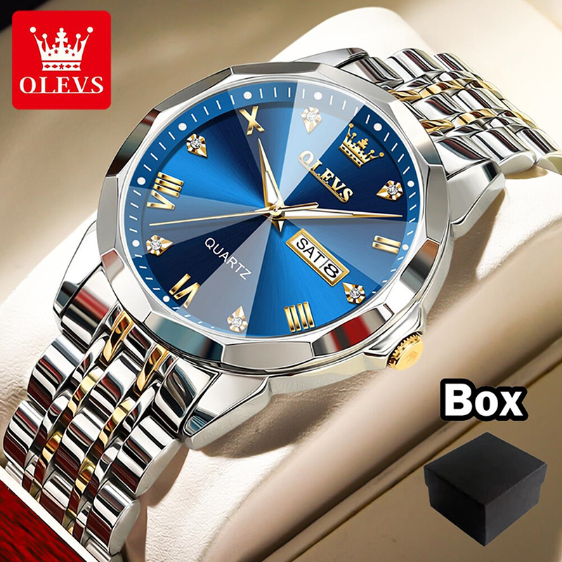 Picture of OLE-VS 9931 Watches for Men Diamond Business Dress Analog Quartz Stainless Steel Date Luxury Casual Fashion Wrist Watch  Replica  (With Box 2)