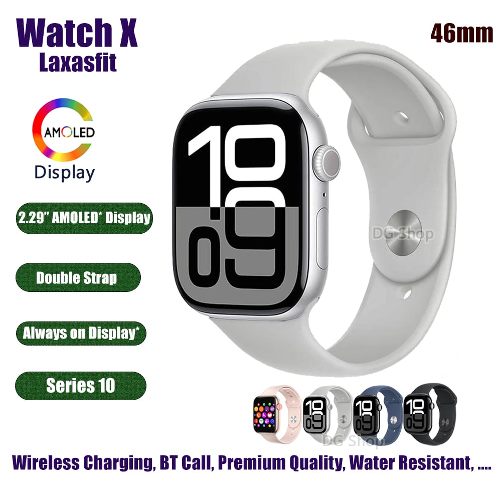 Picture of Watch X Laxasfit Double Strap Smart Watch 2.29 Inch AMOLED Display Bluetooth Call Wireless Charging Smart Watch
