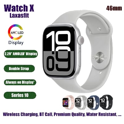 Picture of Watch X Laxasfit Double Strap Smart Watch 2.29 Inch AMOLED Display Bluetooth Call Wireless Charging Smart Watch