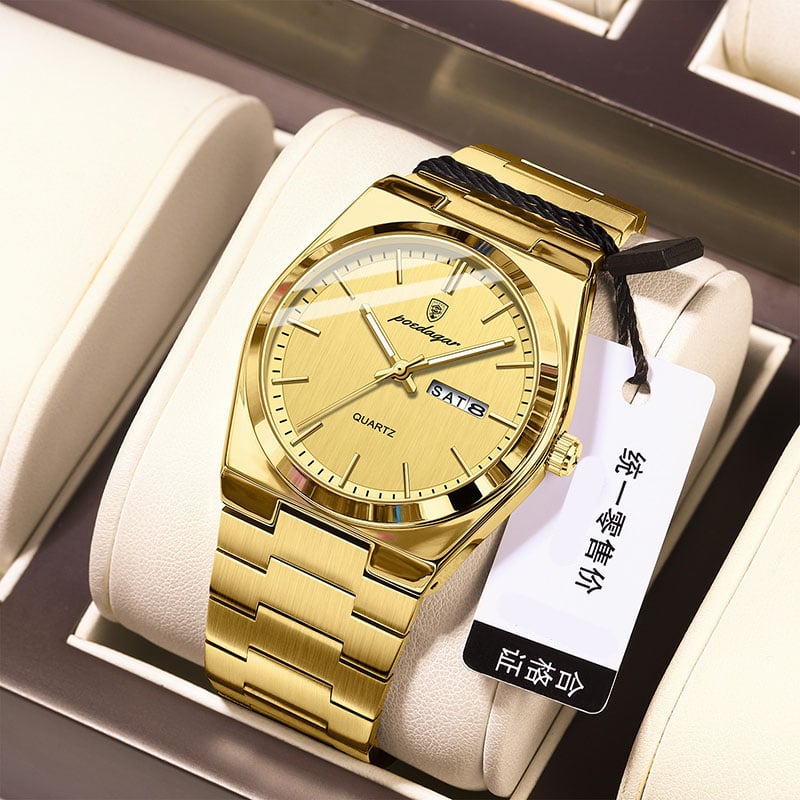Picture of POEDAGAR 930 Luxury Watch For Men Waterproof Luminous Date Week Stainless Steel Men Watch Casual Quartz Men's Watch- Watch For Men