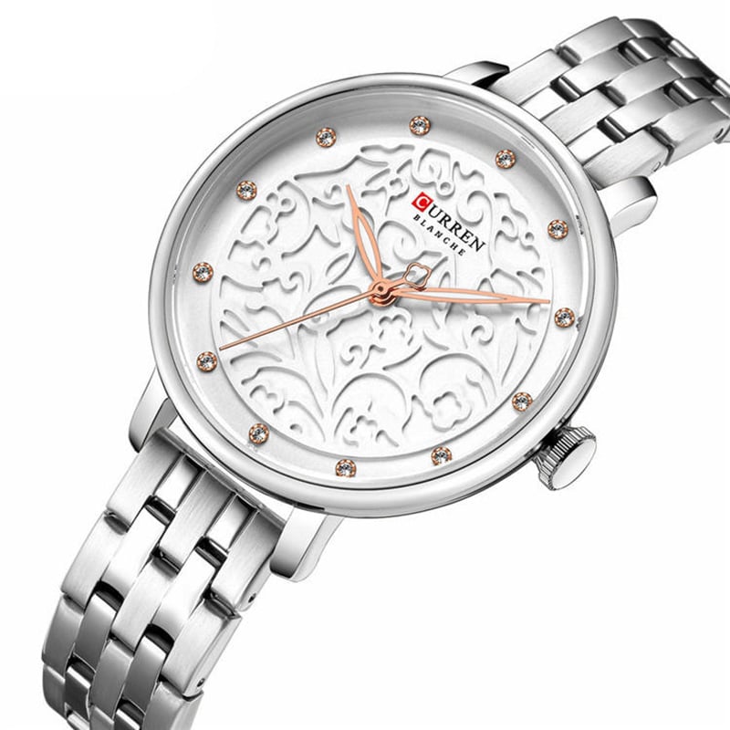 Picture of Curren 9046 Black Stainless Steel Analog Watch for Women-Rose Gold and Black Color