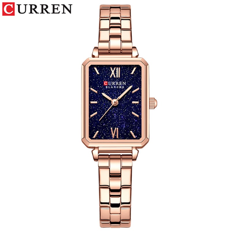 Picture of CURREN 9082 Elegant Women’s Wrist Watches Classic Rectangle Dial Light Thin Quartz Wristwatch Stainless Steel Clock