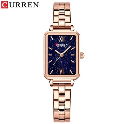 Picture of CURREN 9082 Elegant Women’s Wrist Watches Classic Rectangle Dial Light Thin Quartz Wristwatch Stainless Steel Clock