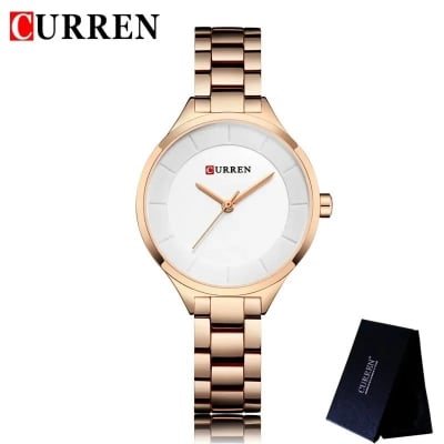 Picture of Curren9015C Women'S Watch Luxurious Stainless Steel Women'S Watch-Rose Gold And Blue Color