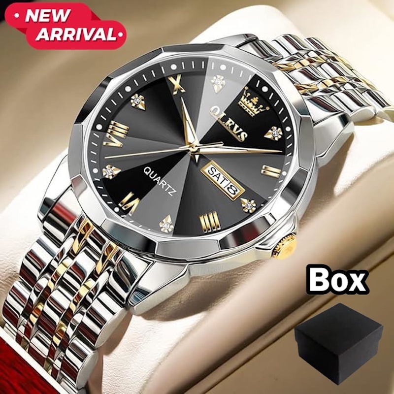 Picture of OLE-VS 9931 Watches for Men Diamond Business Dress Analog Quartz Stainless Steel Date Luxury Casual Fashion Wrist Watch  Replica  (With Box 2)