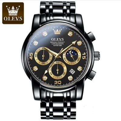 Picture of Top Luxury Olevs 2889 Stainless Steel Top Luxury Quartz Chronograph Fashionable Watch for Men - Watch