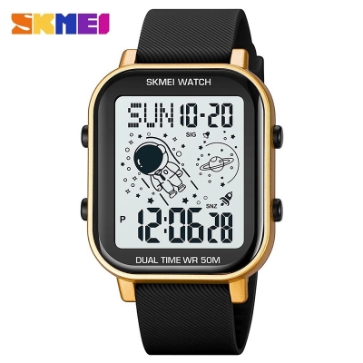 Picture of SKMEI 1971 Fashion Square Silicone Strap Led Digital Watch Waterproof Wristwatch