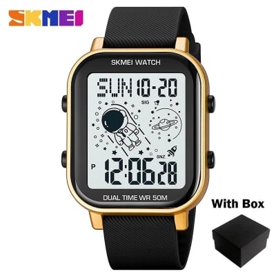 Picture of SKMEI 1971 Fashion Square Silicone Strap Led Digital Watch Waterproof Wristwatch
