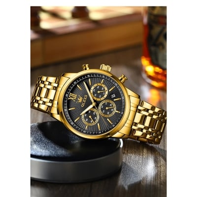 Picture of OLEVS TY709 Men's Watches Classics Three Small Dials Original Quartz Watch for Man Waterproof Stainless Steel Luminous Fashion Trend