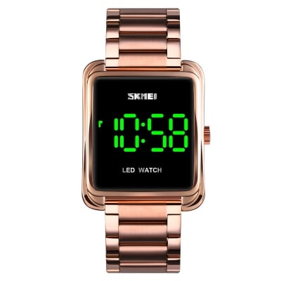 Picture of SKMEI 1505 Digital Sport Watches Rectangle Gold Wristwatch for Male LED Stopwatch Touch Watch For men
