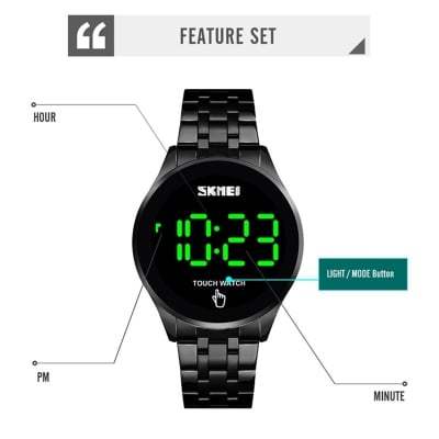 Picture of SKMEI 1579 Men Digital Watch Fashion Touch Screen Steel Wristwatch Male Gifts Watches