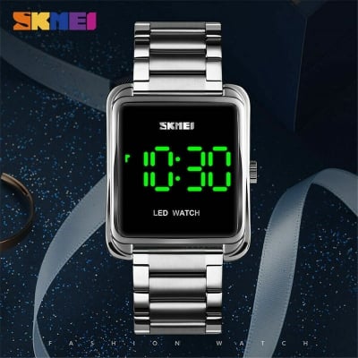 Picture of New Trend Fashion Steel Chain Diamond Women Watch Full Diamond Touch Screen LED Water Diamond Bracelet Watch