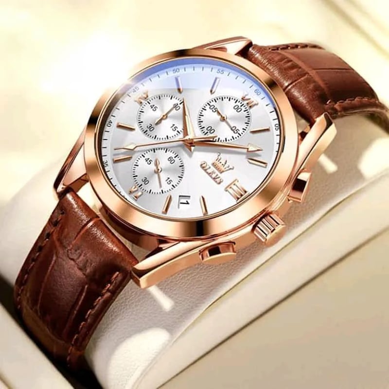 Picture of leather waterproof quartz fashionable watch for men