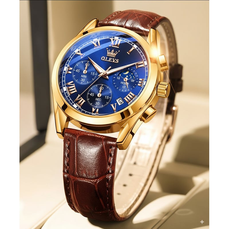 Picture of Olev_vs Top Luxury Leather Analog quartz fashionable watch for men