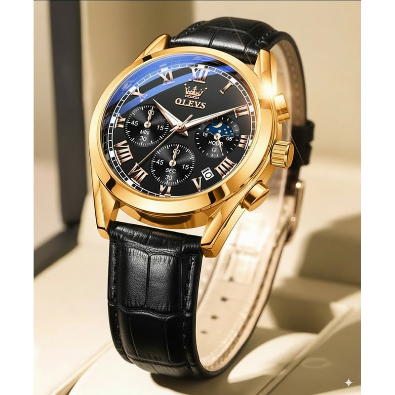Picture of Olev_vs Top Luxury Leather Analog quartz fashionable watch for men