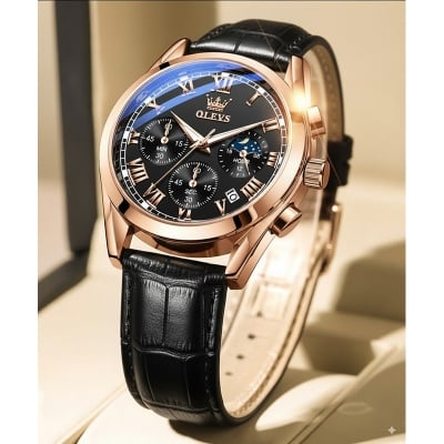 Picture of Olev_vs Top Luxury Leather Analog quartz fashionable watch for men