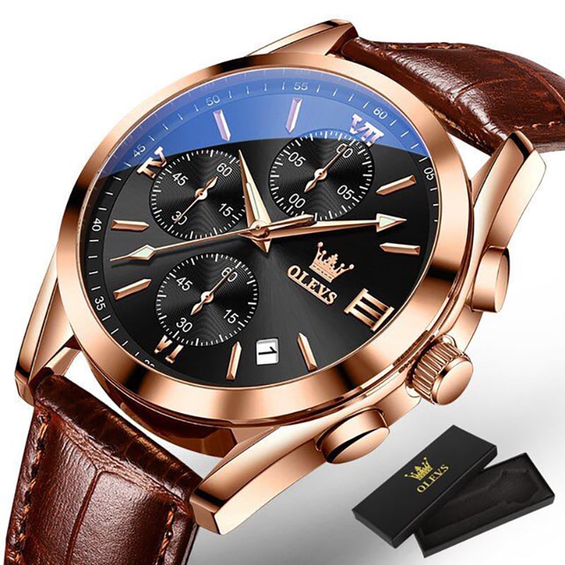 Picture of Olev_vs Luxury Top Quality Luxury Leather Analog quartz fashionable watch for men - Watch For Men - Watch