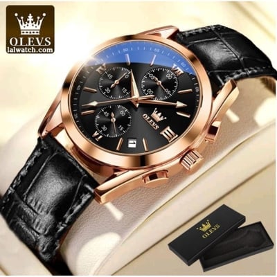 Picture of Olev_vs Luxury Top Quality Luxury Leather Analog quartz fashionable watch for men - Watch For Men - Watch