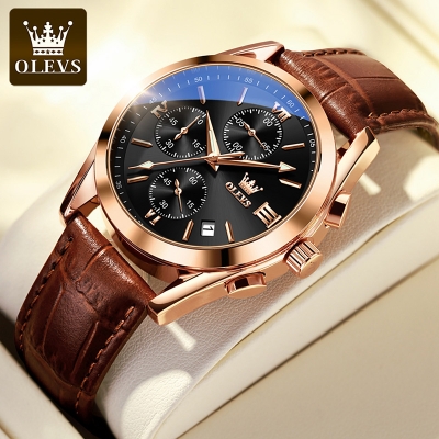 Picture of Leather Waterproof Quartz Fashion Watch for Men