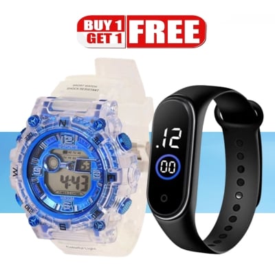 Picture of Buy 1 Get 1 , Digital Sports Watch with Touch Led Wrist Watch For Men Combo Offer - watch for men