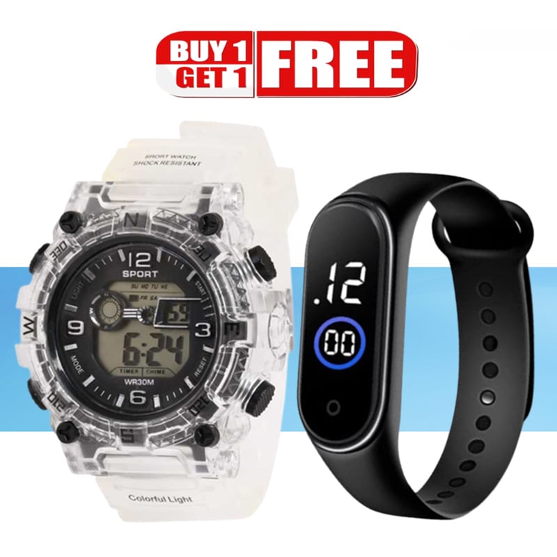 Picture of Buy 1 Get 1 , Digital Sports Watch with Touch Led Wrist Watch For Men Combo Offer - watch for men