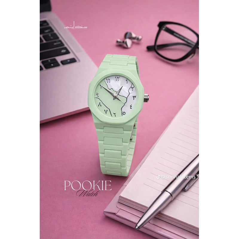Picture of Most Trending Girls Pink Arabic Aura Watch For Womens - Watch For Women - Women watch - Ledis Watch - Watch - Girl Watch- Pink women Watch