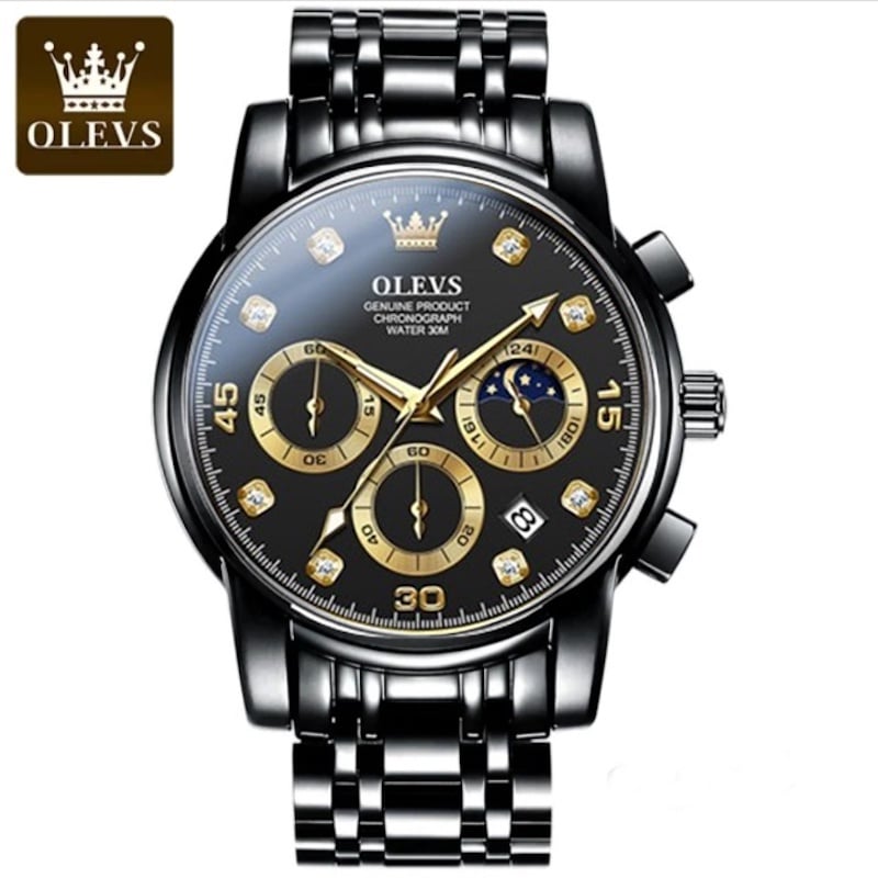 Picture of Top Luxury Olevs 2889 Stainless Steel Top Luxury Quartz Chronograph Fashionable Watch for Men - Watch