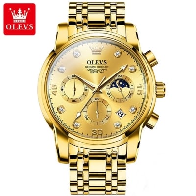 Picture of Top Luxury Olevs 2889 Stainless Steel Top Luxury Quartz Chronograph Fashionable Watch for Men - Watch