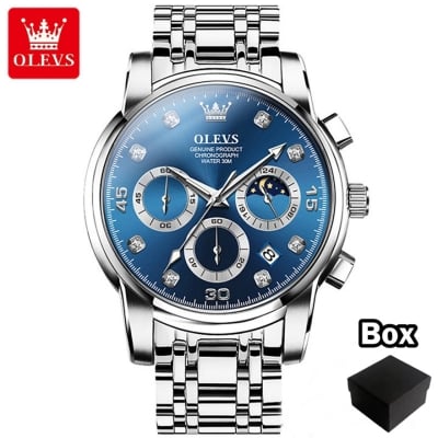 Picture of Top Luxury Olevs 2889 Stainless Steel Top Luxury Quartz Chronograph Fashionable Watch for Men - Watch (SBL 2)