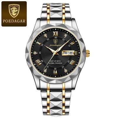 Picture of POEDAGAR 615 Mens Quartz Watches Waterproof Luminous Dial Men Fashionable Wristwatches Sports Stainless Steel Watch for man
