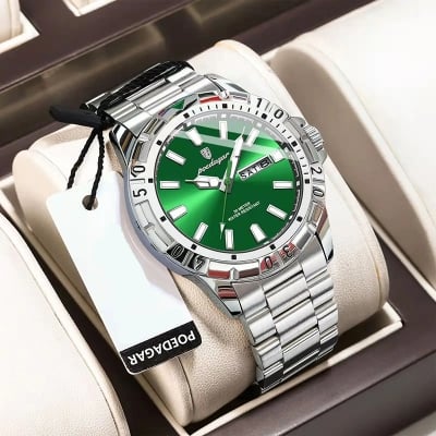 Picture of POEDAGAR 969 Luxury Quartz Man Watch Waterproof Luminous Date Week Men Watch Military Stainless Steel Men's Watches Sport Male Clock