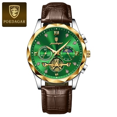 Picture of Poedagar 996 Leather Analog Watch for Men - Watch For Men - Watch - ঘড়ি