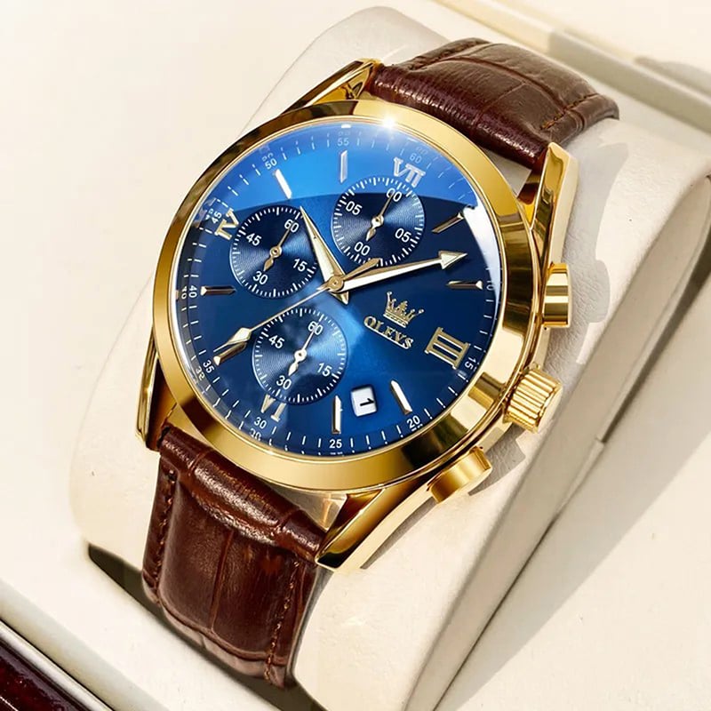 Picture of leather waterproof quartz fashionable watch for men
