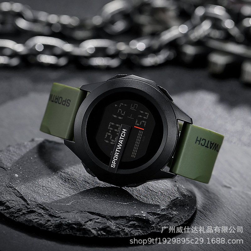Picture of LASHIDA Wind Multi-Functional Simple Round Electronic Watch Watch Sports Men and Women Middle School Students Trend Couple LCD Waterproof