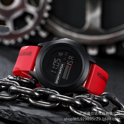 Picture of LASHIDA Wind Multi-Functional Simple Round Electronic Watch Watch Sports Men and Women Middle School Students Trend Couple LCD Waterproof