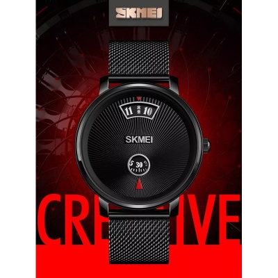Picture of SKMEI 1490 Business Mens Quartz Watches Fashion Simple Waterproof Clock Stainless Steel/Leather Men Wristwatch Relogio Masculino