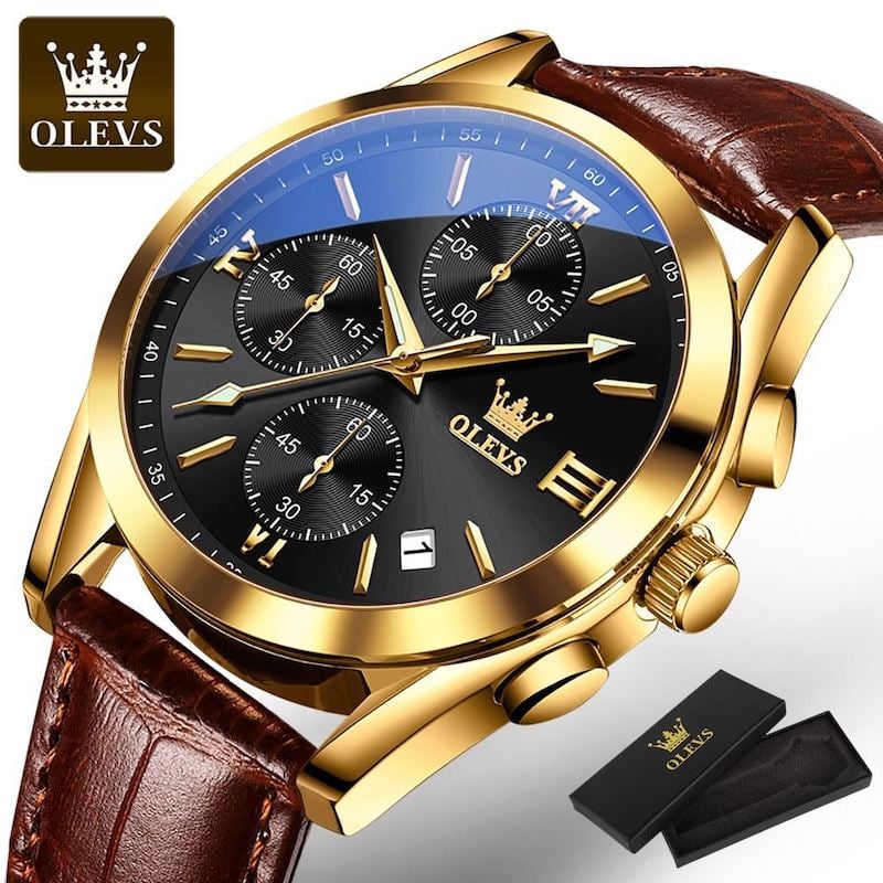 Picture of OLEVS 2872 Top Luxury Leather Analog Quartz Fashionable Watch For Men Master Copy watch