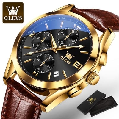 Picture of OLEVS 2872 Top Luxury Leather Analog Quartz Fashionable Watch For Men Master Copy watch