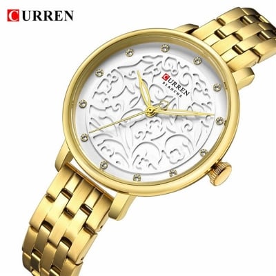 Picture of Curren 9046 Black Stainless Steel Analog Watch for Women-Rose Gold and Black Color