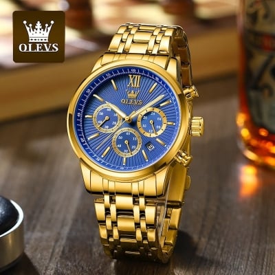 Picture of OLEVS TY709 Men's Watches Classics Three Small Dials Original Quartz Watch for Man Waterproof Stainless Steel Luminous Fashion Trend