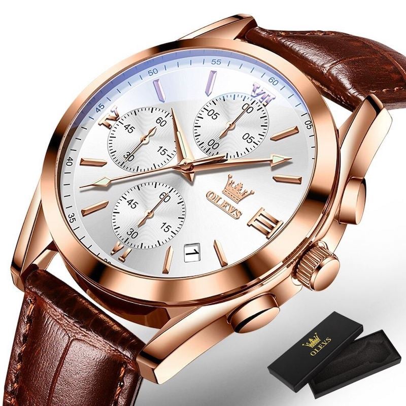 Picture of Olev_vs Luxury Top Quality Luxury Leather Analog quartz fashionable watch for men - Watch For Men - Watch