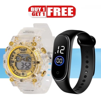 Picture of Buy 1 Get 1 , Digital Sports Watch with Touch Led Wrist Watch For Men Combo Offer - watch for men