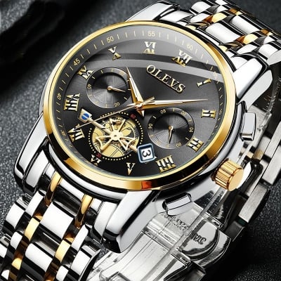 Picture of Top Luxury Tow Tone Stainless Steel Chronograph Wrist Watch For Men
