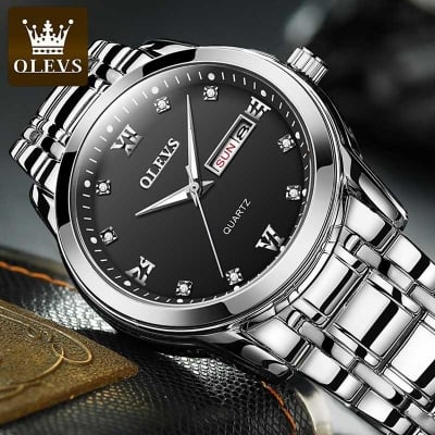 Picture of Olevs 8691 Fashion Stainless Steel Analoge Wrist Watch For Men